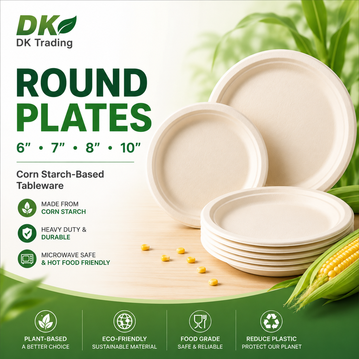 Disposable round plates