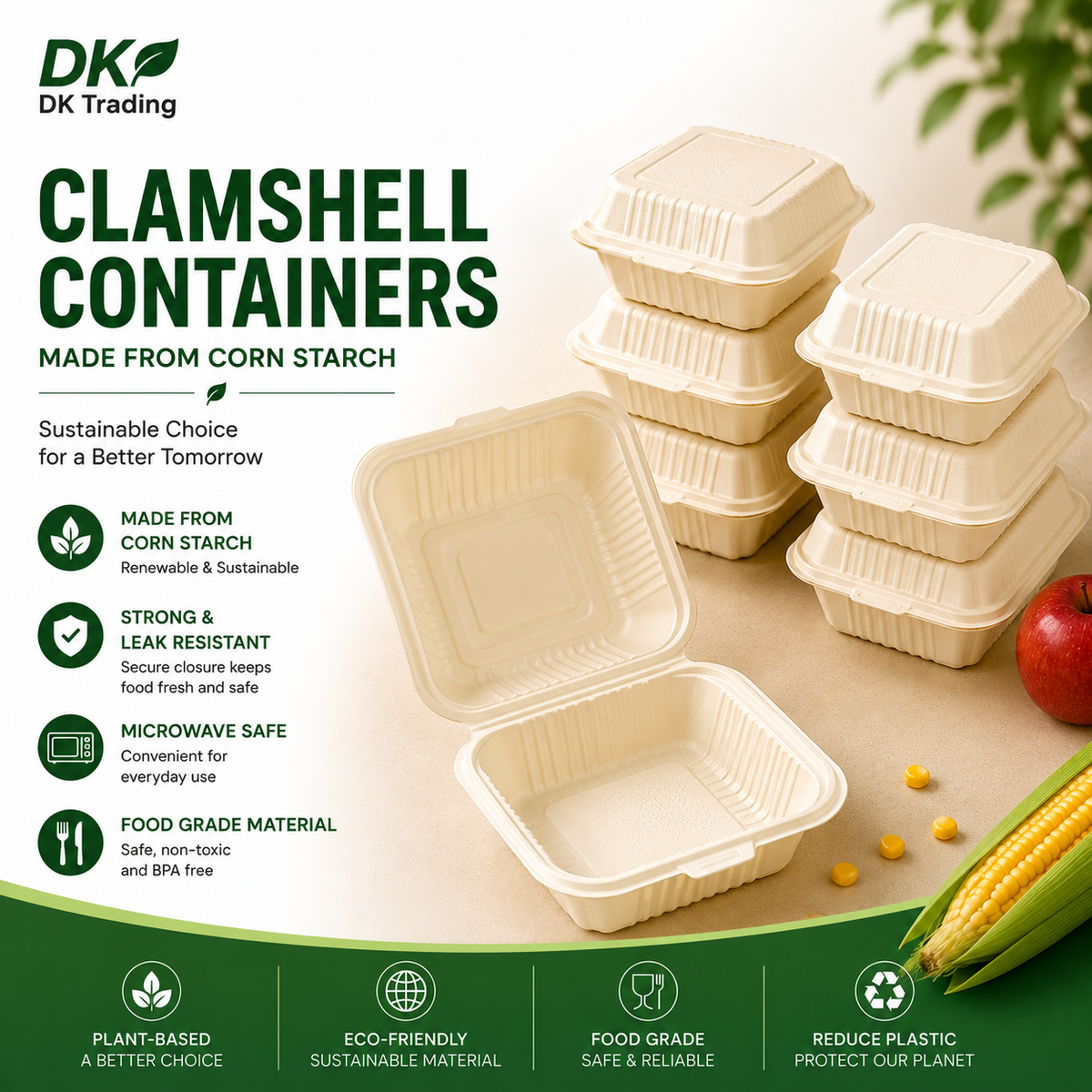 Clamshell containers