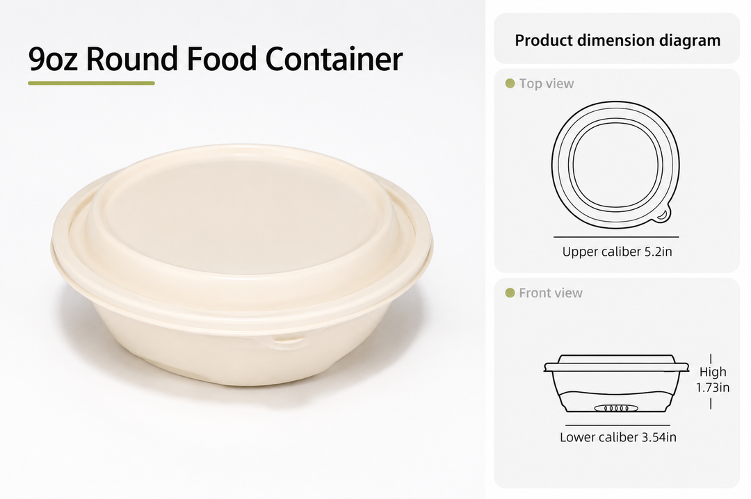 9 oz Round Food Container with Lid – 300 Sets