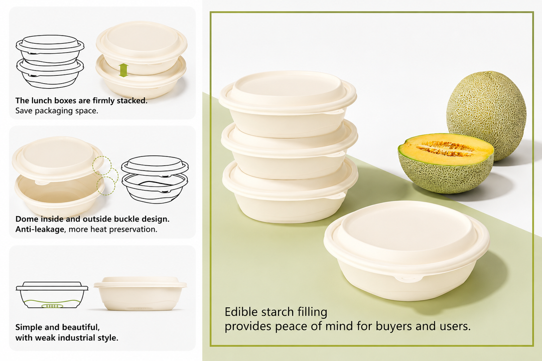 9 oz Round Food Container with Lid – 300 Sets