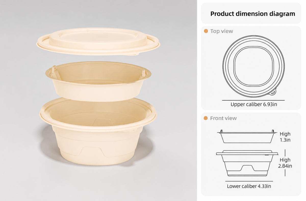 27 oz round takeout bowl with lid – 200 sets