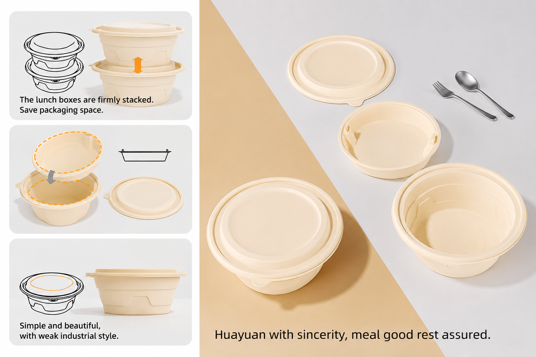 27 oz Round Takeout Bowl with Lid – 200 Sets