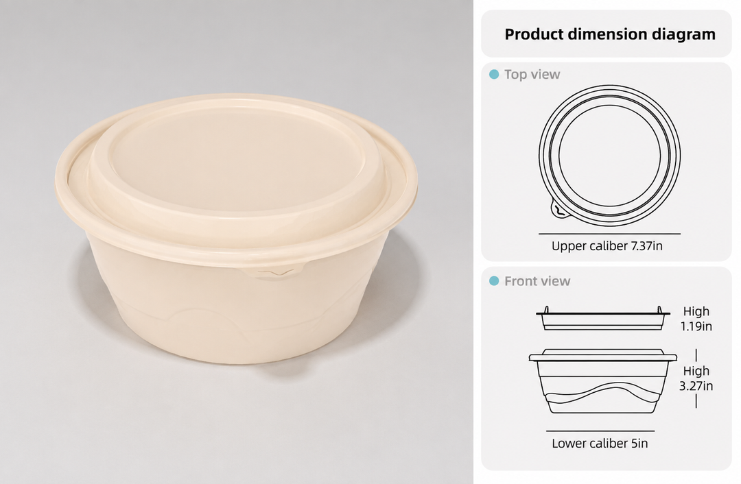 41 oz Round Takeout Bowl with Lid – 200 Sets