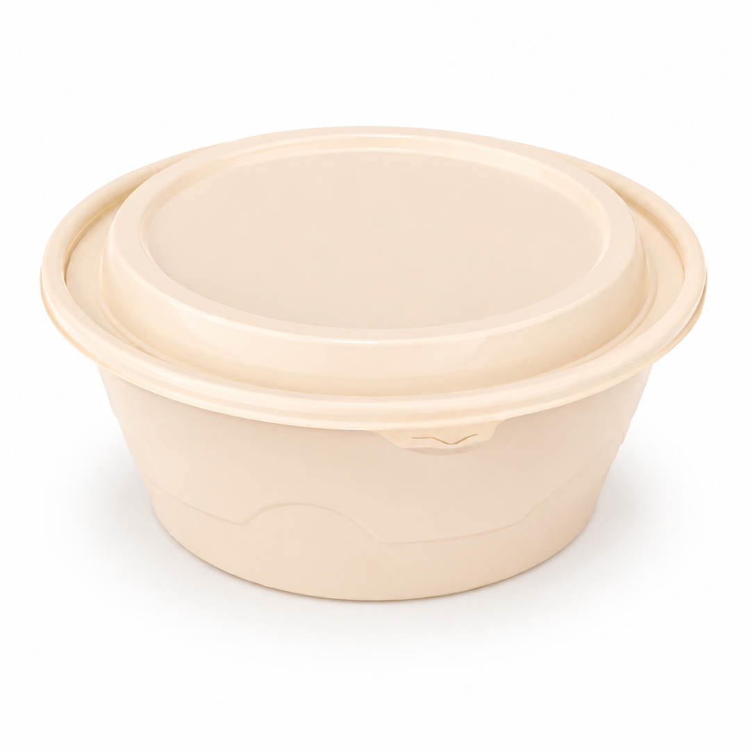 41 oz Round Takeout Bowl with Lid – 200 Sets