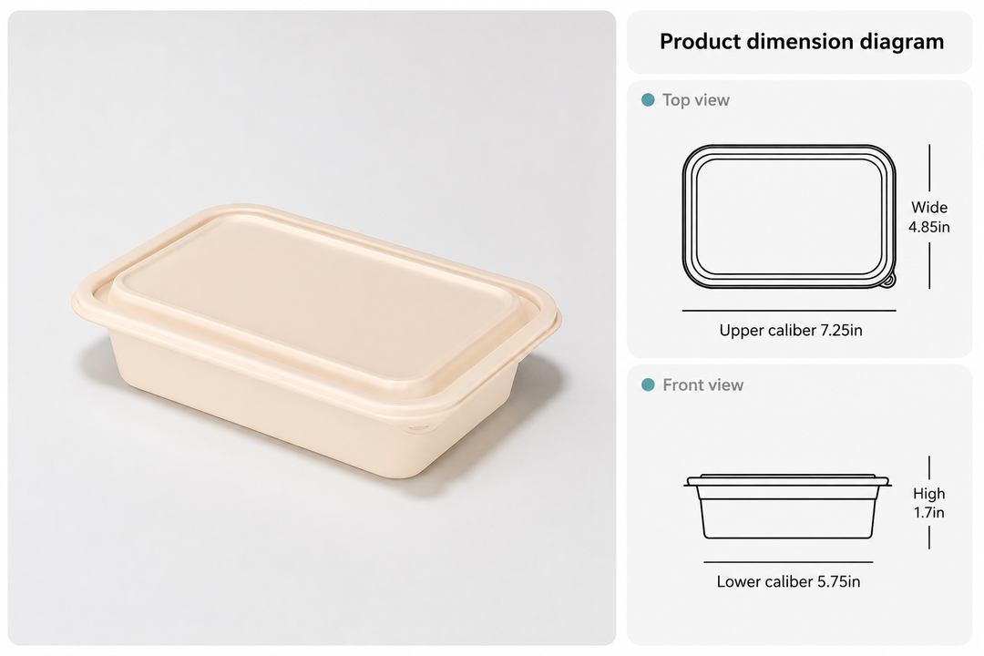 17 oz Rectangular Takeout Container with Lid – 300 Sets