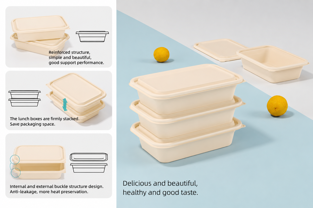 17 oz Rectangular Takeout Container with Lid – 300 Sets