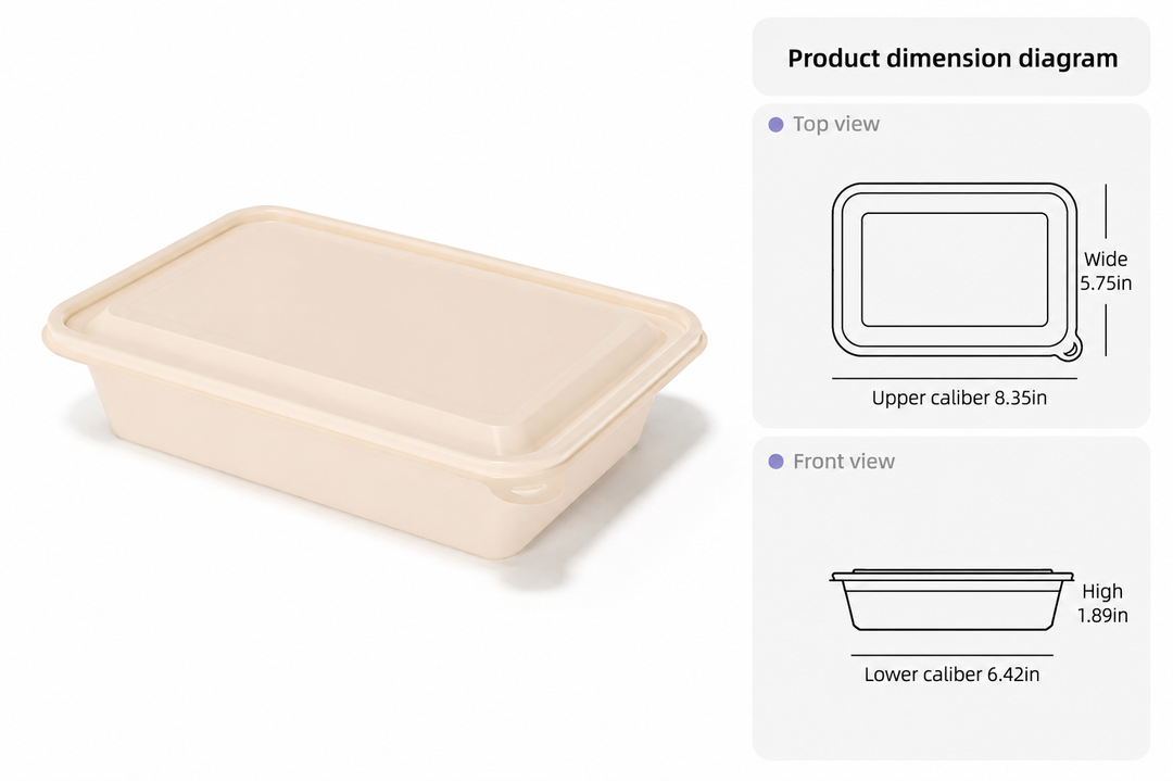 29 oz Rectangular Takeout Container with Lid – 300 Sets
