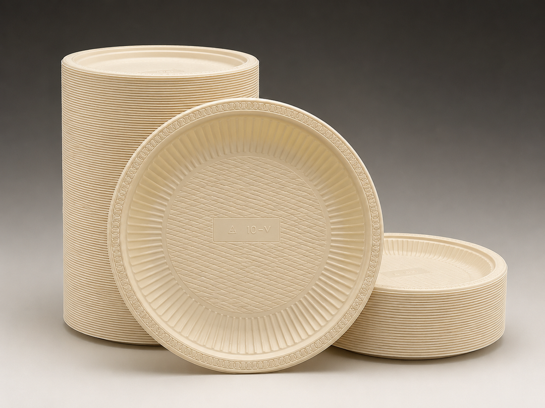 10 Inch Disposable Round Plates - 500 Count