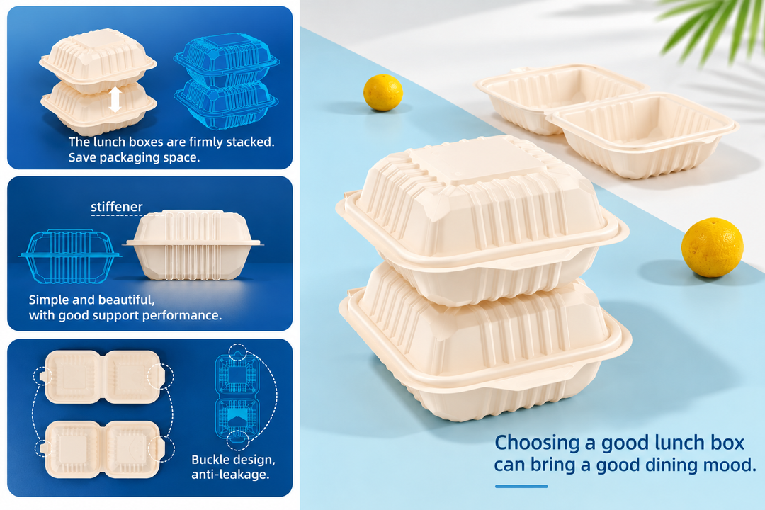 6 Inch Clamshell Takeout Container – 500 Count