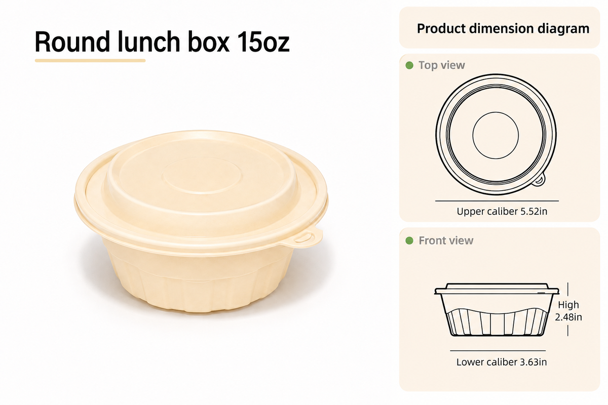 15 oz round takeout bowl with lid – 300 sets